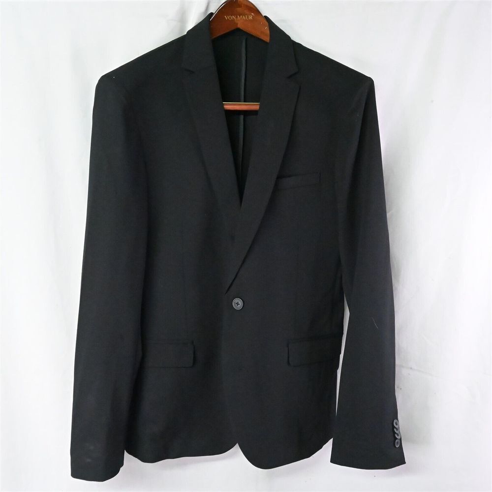 NEW A New Look 40R Black‎ Unstructured Super Skinny Mens Suit Sport Coat Jacket